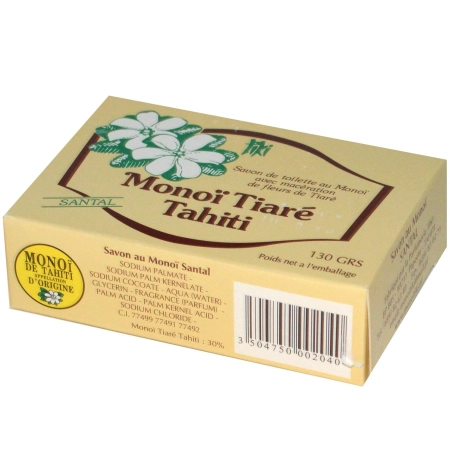 Monoi Tiki Tahiti - Monoi Tiare madera de Sándalo-Jabón - 130g