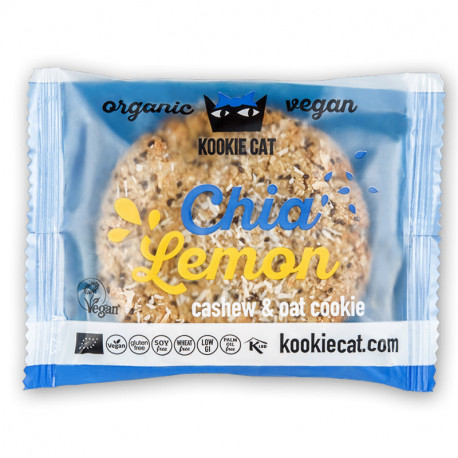 Kookie Cat, Chia, and lemon - 50g, Cashew-oat biscuit