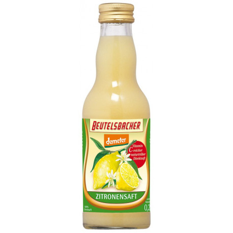 Beutelsbacher - Bio, jus de Citron, le pur jus - 0,2 l