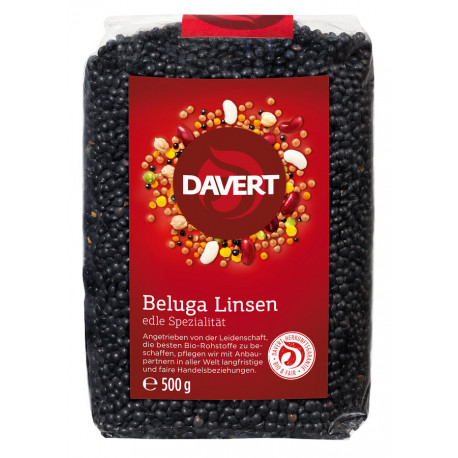 Davert - Lentilles Beluga, noir 500g
