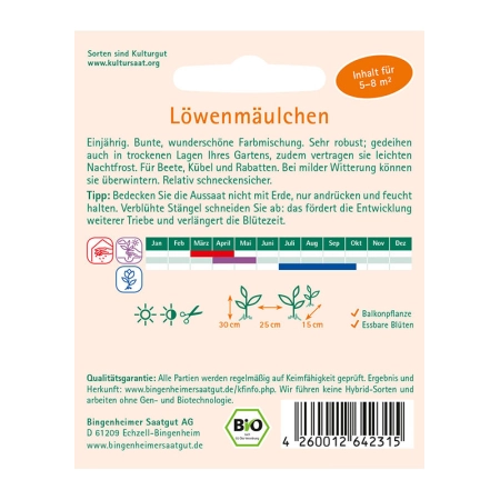 Bingenheimer Saatgut - Mufliers | Miraherba Bio Jardin