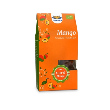 Govinda - Boules de fruits à la mangue - 120g | Aliments biologiques Miraherba