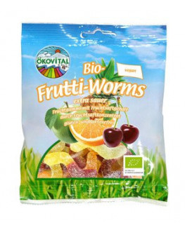 Ökovital - Organic Frutti Worms - 80 g | Miraherba Organic Chewing Fun