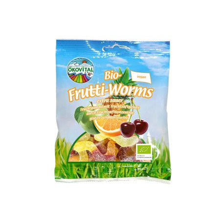 Ökovital - Gusanos Frutti Bio - 80 g | Miraherba Organic Chewing Fun