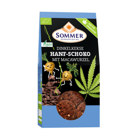 Verano - galletas de espelta cáñamo chocolate con raíz de maca - 150g