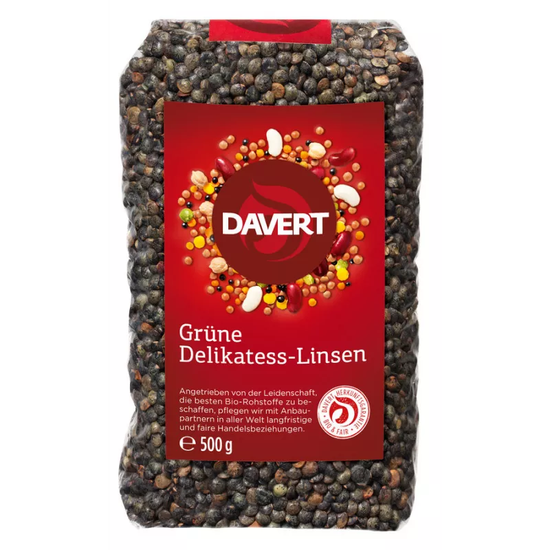 Davert - Vert delikatessğ annonce une pancarte joyeuse-Lentilles - 500g