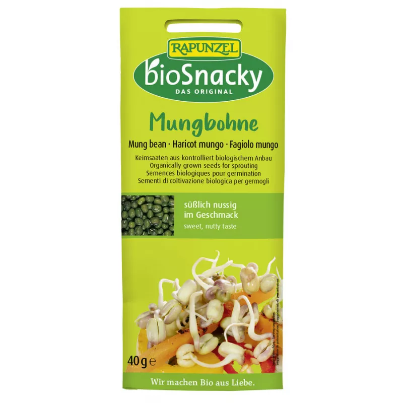 Rapunzel - bioSnacky mung bean - 40 g | Miraherba organic germination seeds