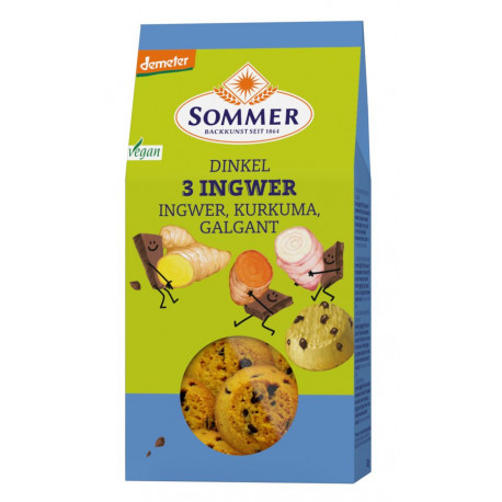 Sommer - Demeter Dinkel 3 Ingwer-Cookies -150g | Miraherba Bio Kekse