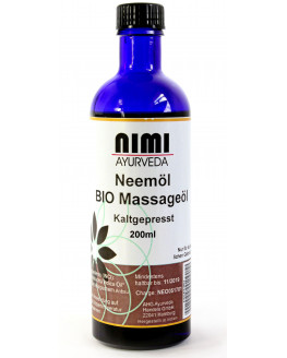 Nimi - Aceite de masaje orgánico de aceite de neem prensado en frío - 200 ml
