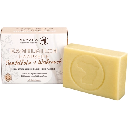 Almara - jabón de pelo de leche de camello orgánico sándalo + incienso - 100g