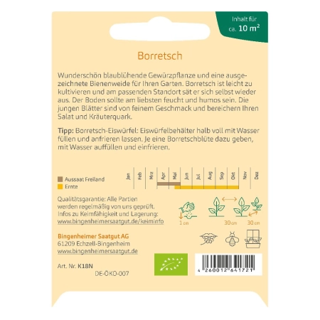 Bingenheimer Saatgut - Borragine - 1,5g | Piante di Miraherba