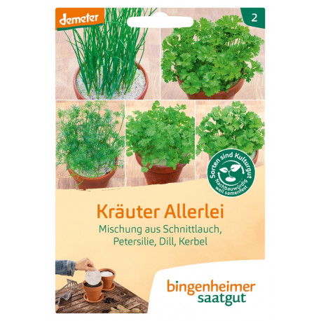 Bingenheimer Saatgut - 5 different herbs | Miraherba plants