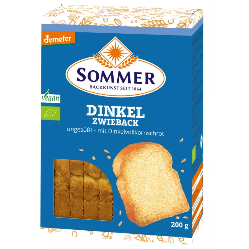 Sommer - Demeter Dinkel-Zwieback, ungesüßt - 200g