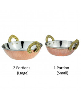 Satnam - Kadai copper bowl with handles large | Miraherba kitchen