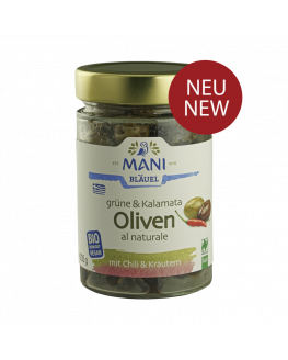 MANI - Olive Verdi e Kalamata Bio al naturale - 205g