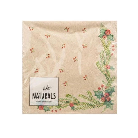 Naturals - eco tovagliolo ramoscelli e bacche - 25 pezzi