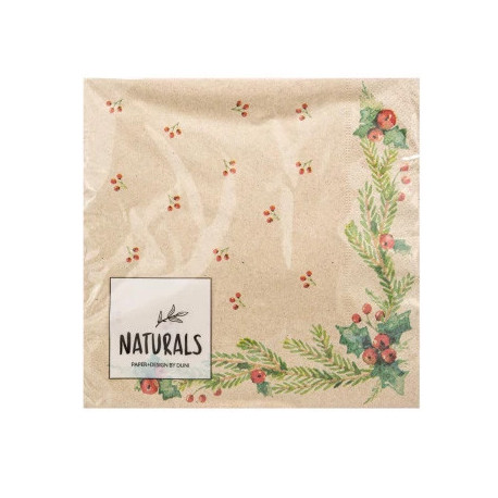 Naturals - brindilles et baies de serviette écologique - 25 pièces