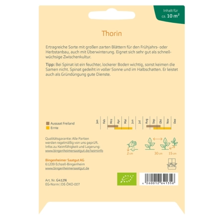 Bingenheimer Saatgut - Spinat Thorin | Miraherba Pflanzen