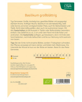 Bingenheimer Saatgut - dischi di semi di basilico | piante di miraerba