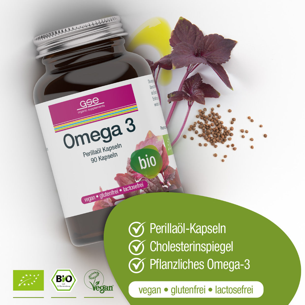 GSE - Omega 3 Perillaöl Kapseln (Bio)