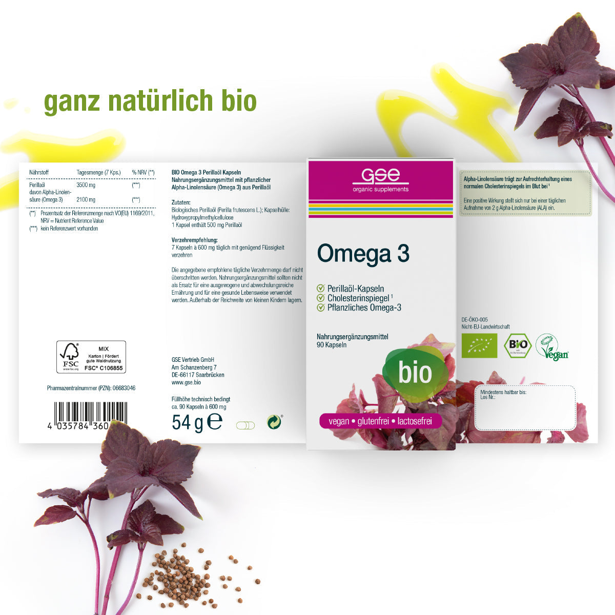 GSE - Omega 3 Perillaöl Kapseln (Bio)