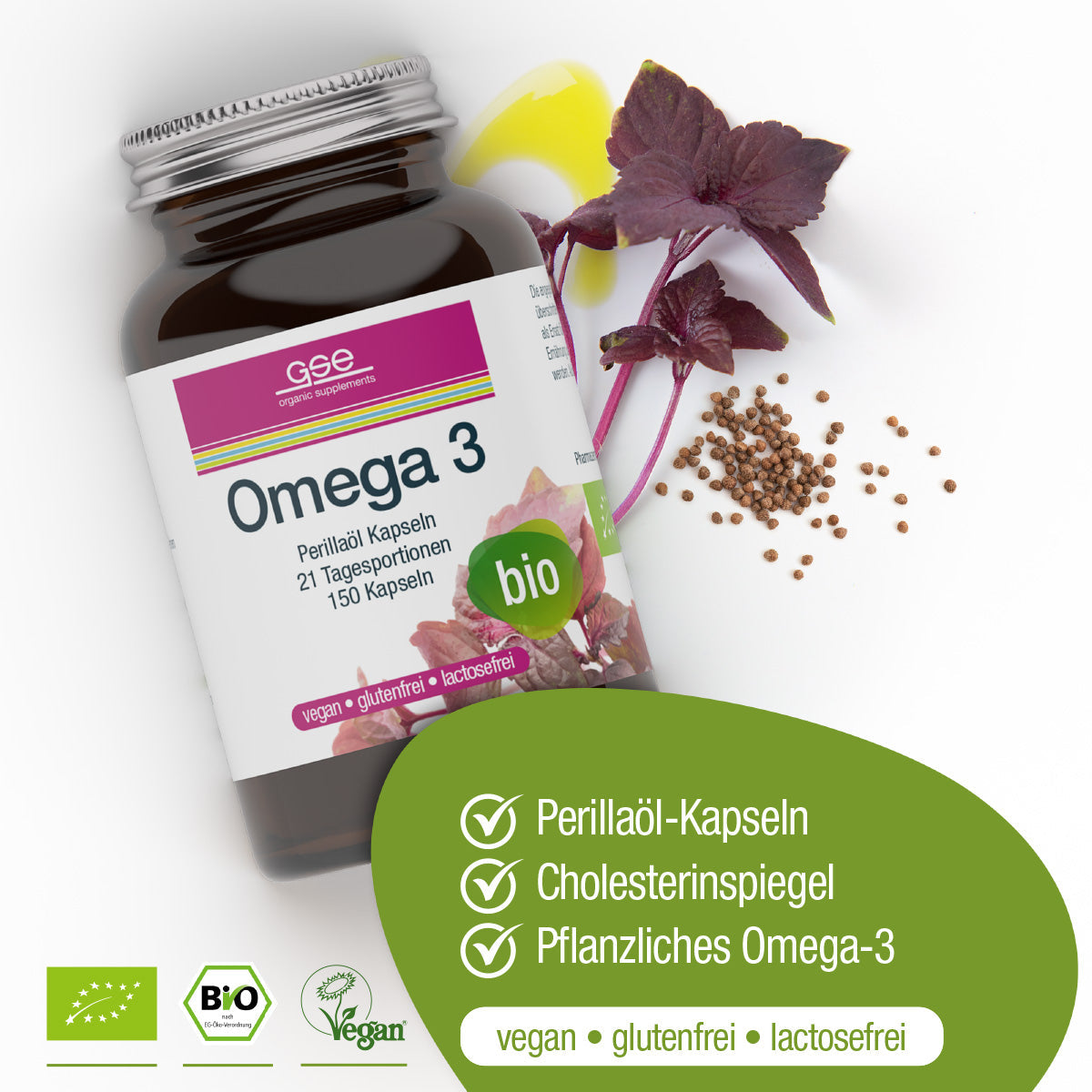 GSE - Omega 3 Perillaöl Kapseln (Bio)