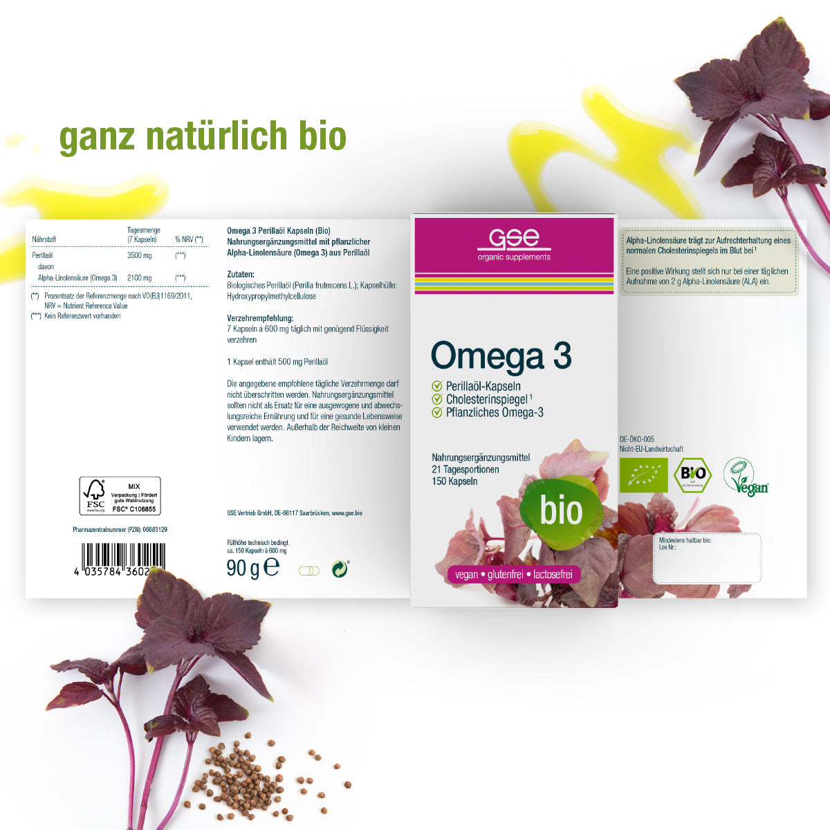 GSE - Omega 3 Perillaöl Kapseln (Bio)