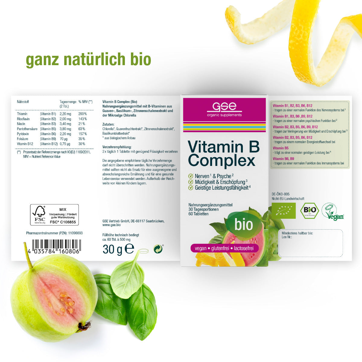 GSE - Bio Vitamin B Complex - 60 Tabletten
