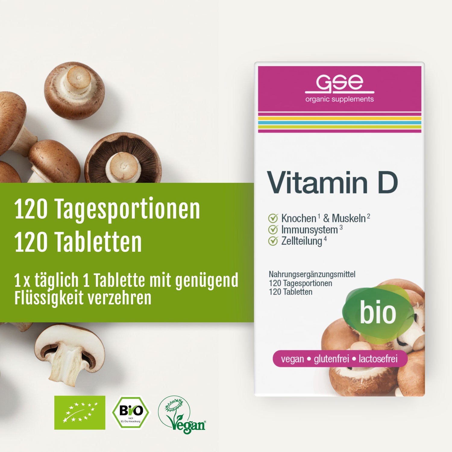 GSE - Bio Vitamin D - 120 Tablets