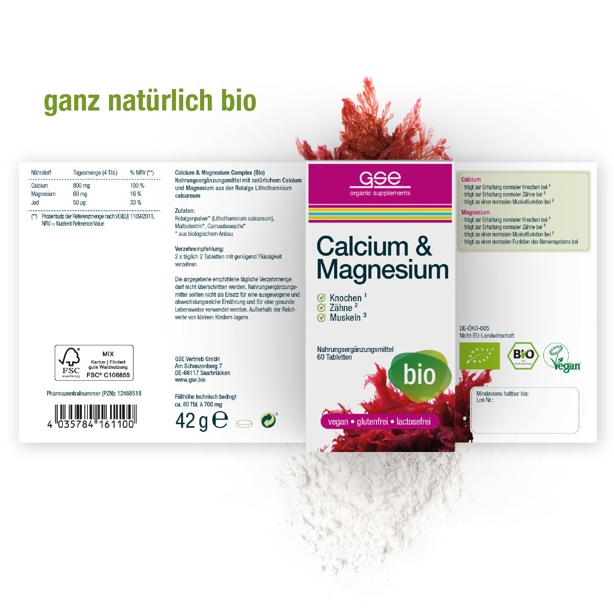 GSE - Calcium & Magnesium Complex (Bio) - 60 Tabletten