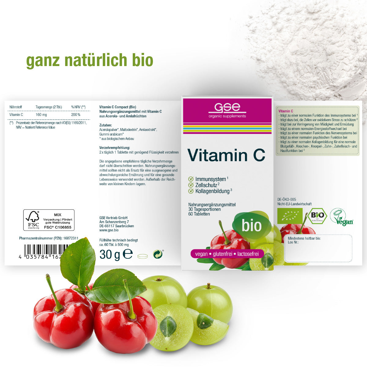 GSE - Vitamin C Compact (Bio) - 60 Comprimés