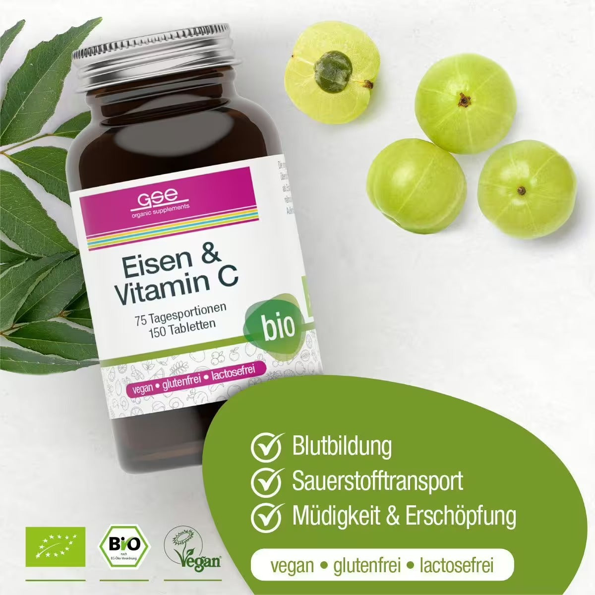 GSE - Iron & Vitamin C (Organic) - 150 Tablets