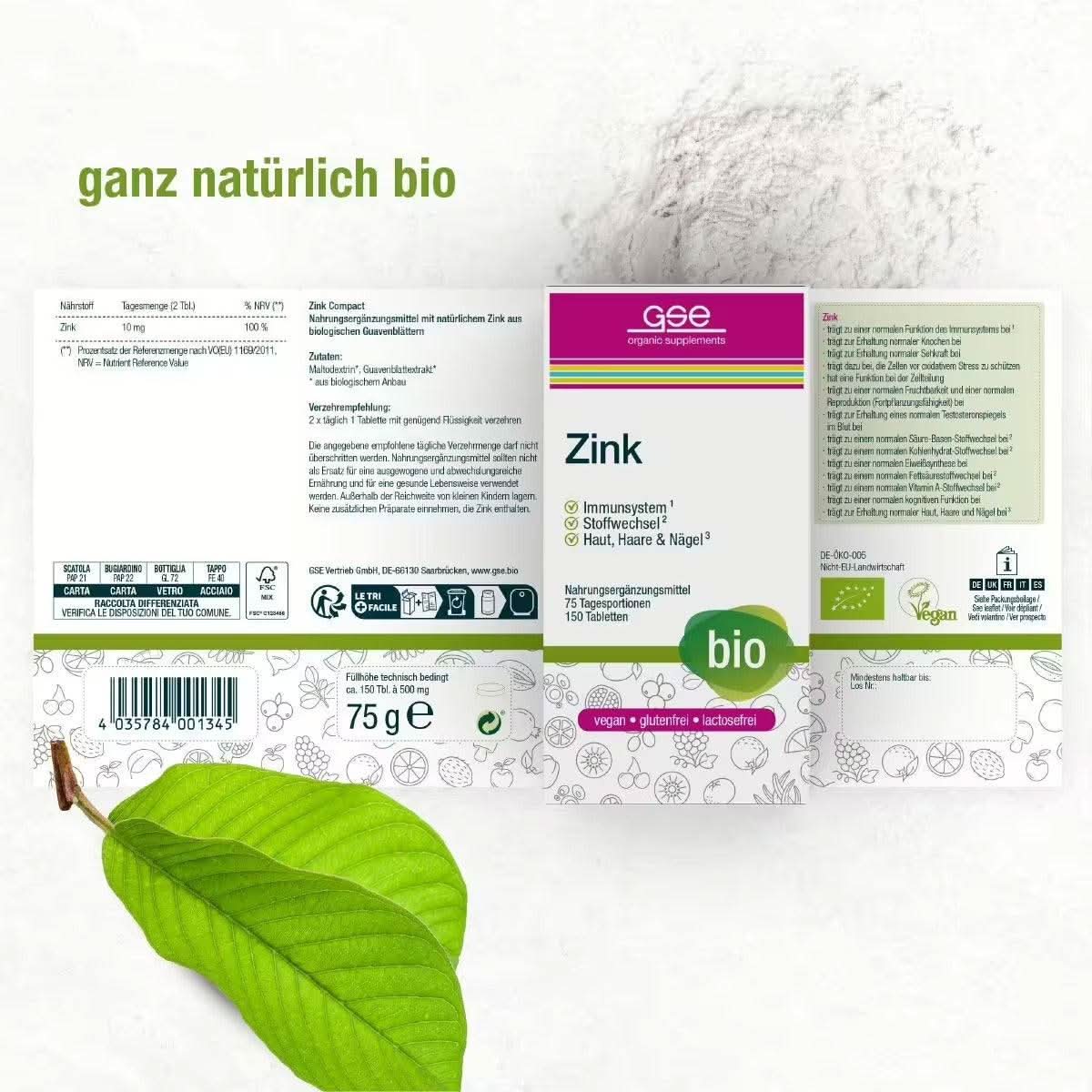 GSE - Zink (Bio) - 150 Tabletten