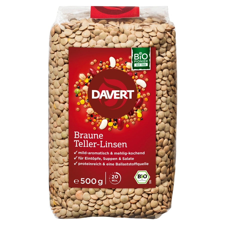 Davert Braune Teller-Linsen, 500 g