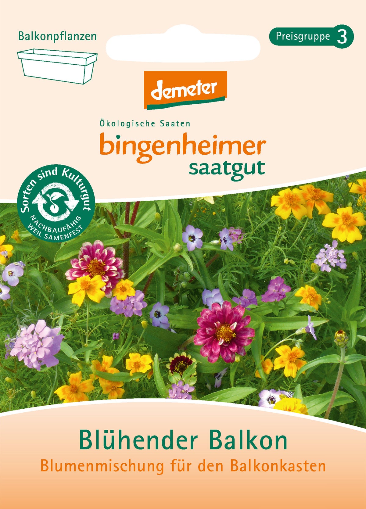 Bingenheimer Saatgut blühender Balkon
