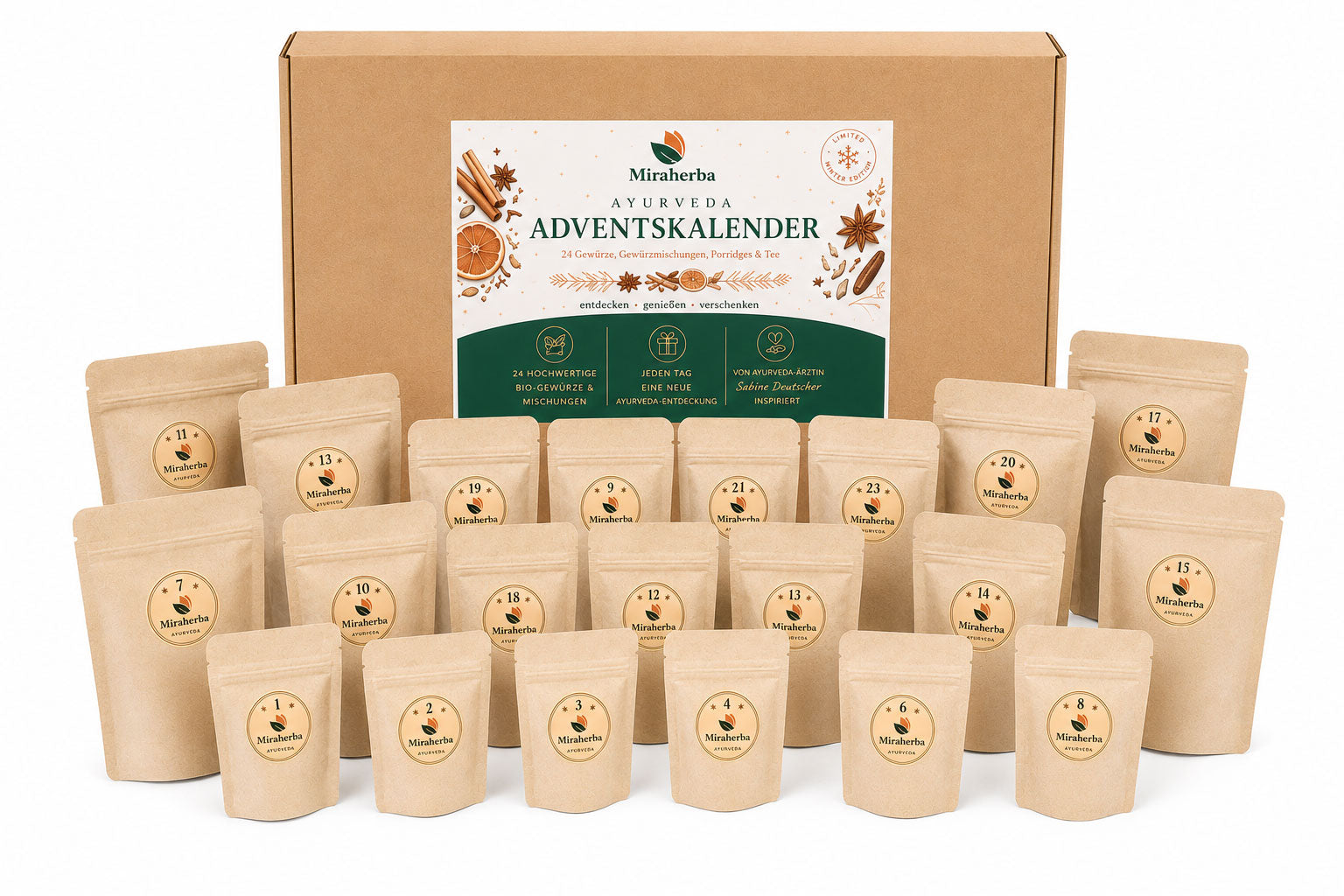 Miraherba - Ayurveda Adventskalender, 24 Tage voller Genuss und Inspiration