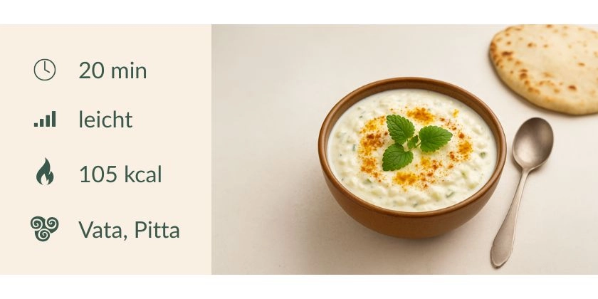 Raita mit Kartoffel, Gurke & Melisse