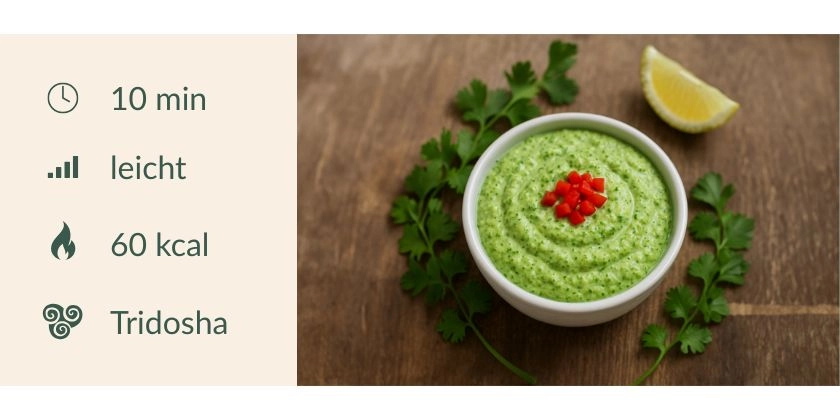 Frische Koriandercreme mit Joghurt & Paprika