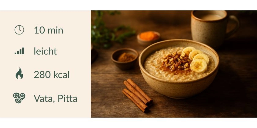Ayurvedisches Gewürz-Porridge mit Kardamom, Zimt & Ghee