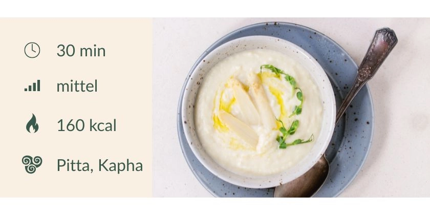 Spargel-Kokos-Suppe mit Zitronengras und Ingwer